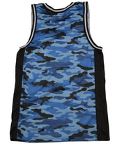 Elbow Grease Ocean Blue Camouflage Jersey Knit Fabric Tank Top For Men